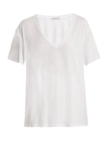 Frances De Lourdes Frankie V-neck Jersey T-shirt