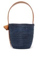 Matchesfashion.com Cesta Collective - Leather Handle Sisal Basket Bag - Womens - Navy Multi