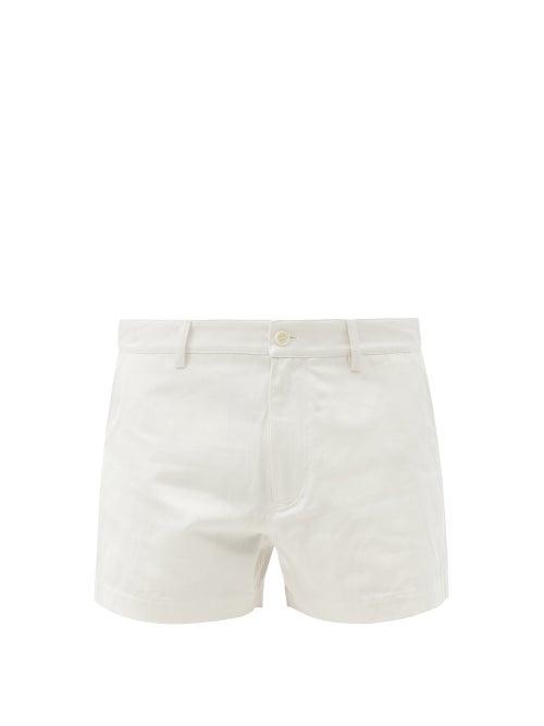 Matchesfashion.com Raey - Straight-leg Cotton And Linen-blend Shorts - Mens - White