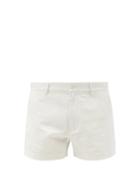 Matchesfashion.com Raey - Straight-leg Cotton And Linen-blend Shorts - Mens - White