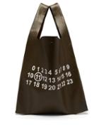 Matchesfashion.com Maison Margiela - Logo Print Leather Tote Bag - Mens - Khaki