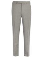 Matchesfashion.com Ermenegildo Zegna - Mid Rise Straight Leg Wool Trousers - Mens - Light Grey