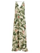Matchesfashion.com Adriana Degreas X Cult Gaia - X Cult Gaia Tropical Print Crepe Maxi Dress - Womens - Green