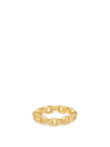 Matchesfashion.com Patcharavipa - Row Pav Diamond & 18kt Gold Ring - Womens - Gold