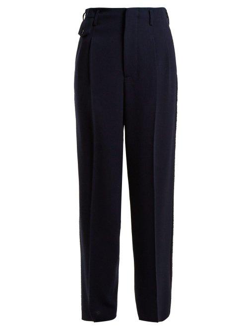 Matchesfashion.com Golden Goose Deluxe Brand - Sally High Rise Straight Leg Trousers - Womens - Navy