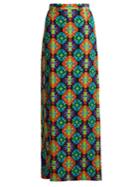 Andrew Gn Geometric-print Silk-crepe Maxi Skirt