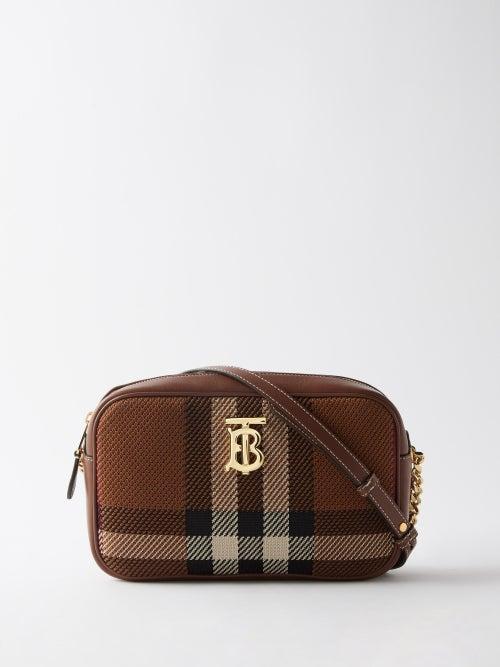 Burberry - Lola Check Canvas And Leather Cross-body Bag - Womens - Brown Multi