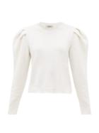 Matchesfashion.com Valentino - Puff-sleeve Cashmere Sweater - Womens - White