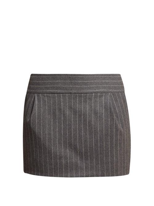 Matchesfashion.com Alexandre Vauthier - Pinstriped Mini Skirt - Womens - Grey Multi