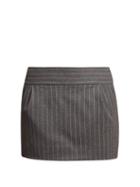 Matchesfashion.com Alexandre Vauthier - Pinstriped Mini Skirt - Womens - Grey Multi