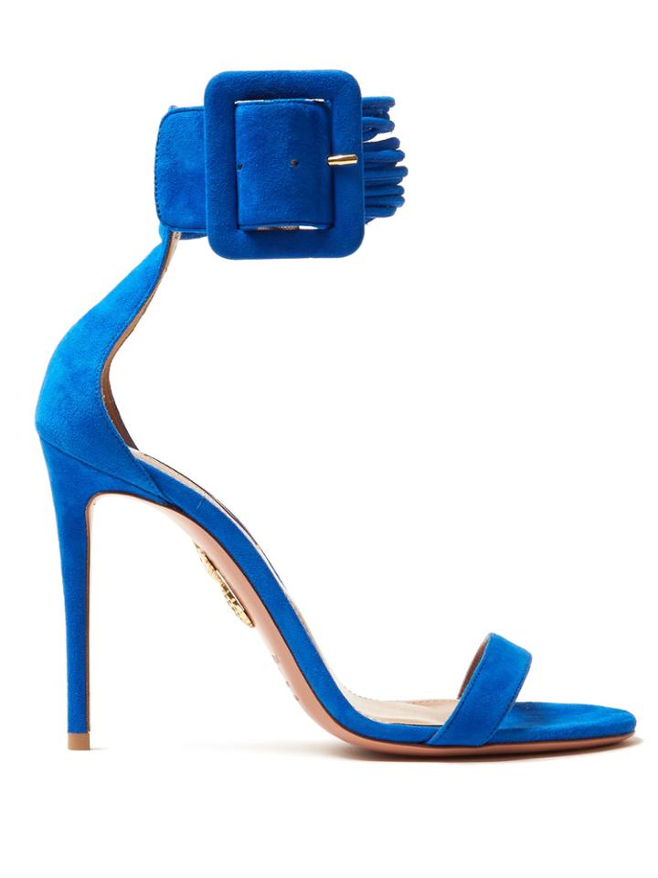 Aquazzura Casablanca 115 Suede Sandals