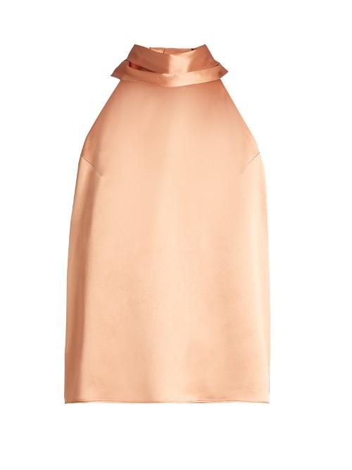Galvan Tie-neck Silk-satin Top
