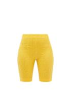 Ladies Activewear Fendi - Ff Fisheye Jacquard-jersey Shorts - Womens - Yellow