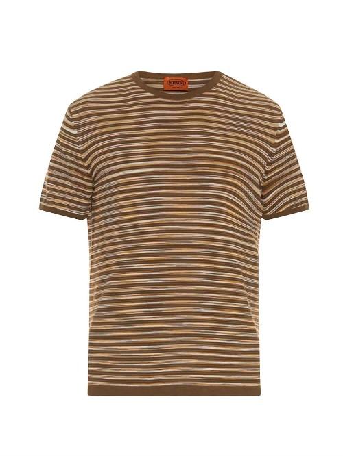 Missoni Striped Fine-knit Cotton T-shirt