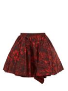 Matchesfashion.com Toga - Voluminous Floral Print Taffeta Skirt - Womens - Red
