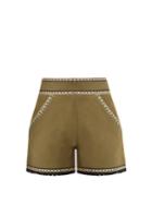 Talitha Embroidered Cotton Shorts