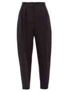 Matchesfashion.com Alexander Mcqueen - Copped Satin Side-panelled Trousers - Womens - Black