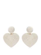 Matchesfashion.com Rebecca De Ravenel - Cora Heart Cord Earrings - Womens - White