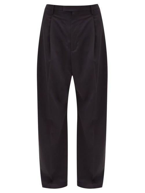 Matchesfashion.com Barena Venezia - Braghier Wide-leg Wool-blend Trousers - Mens - Black