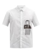 Matchesfashion.com Neil Barrett - Walter Gropius-print Cotton Short-sleeved Shirt - Mens - White Black