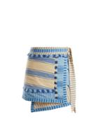 Dodo Bar Or Hoza Striped Cotton Wrap Skirt