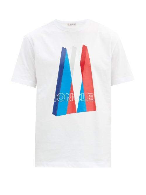Matchesfashion.com Moncler - Logo-print Cotton-jersey T-shirt - Mens - White