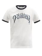 Mens Rtw Dolce & Gabbana - Logo-print Cotton-jersey T-shirt - Mens - White Multi
