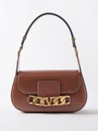 Valentino Garavani - V-logo Chain Leather Shoulder Bag - Womens - Tan