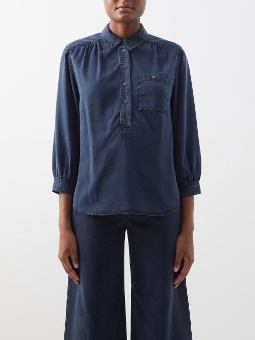 Cefinn - The Kelsey Patch-pocket Twill Shirt - Womens - Indigo