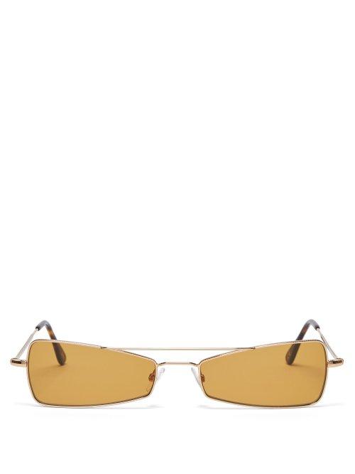 Matchesfashion.com Andy Wolf - Kira Rectangle Sunglasses - Womens - Yellow