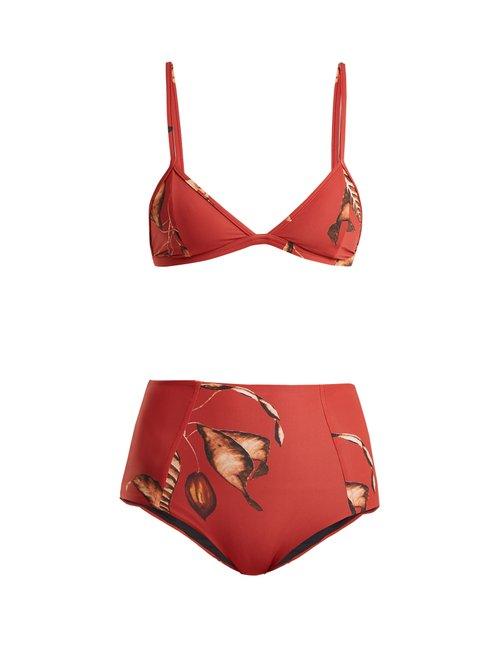 Matchesfashion.com Haight - High Rise Triangle Bikini - Womens - Red Print