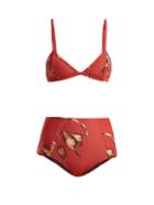 Matchesfashion.com Haight - High Rise Triangle Bikini - Womens - Red Print