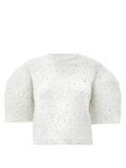 Matchesfashion.com Tibi - Exaggerated-sleeve Recycled Wool-blend Sweater - Womens - Ivory Multi