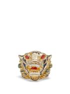 Matchesfashion.com Gucci - Crystal Embellished Tiger Head Ring - Mens - Gold Multi