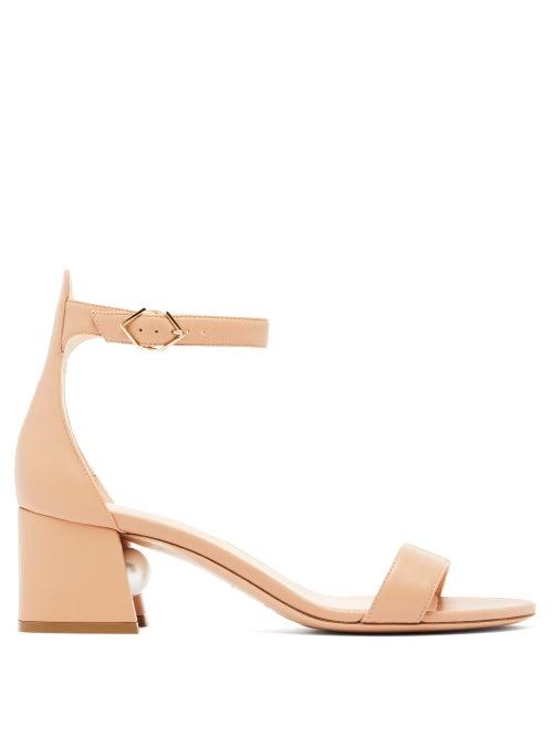 Matchesfashion.com Nicholas Kirkwood - Miri Pearl Heel Ankle Strap Sandals - Womens - Nude