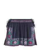 Isabel Marant - Carey Embroidered-voile Mini Skirt - Womens - Navy