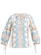 Matchesfashion.com D'ascoli - Tidewater Printed Cotton Blouse - Womens - Multicolour Print
