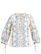 Matchesfashion.com D'ascoli - Tidewater Printed Cotton Blouse - Womens - Multicolour Print