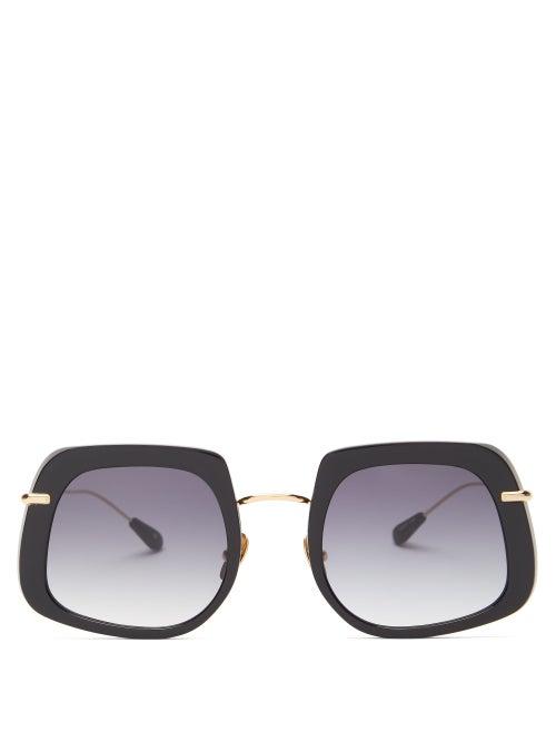 Matchesfashion.com Kaleos - Barton Square Acetate Sunglasses - Womens - Black