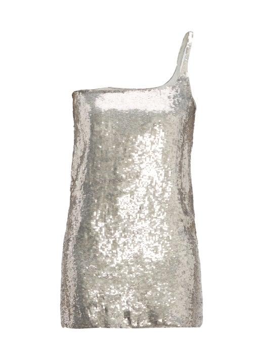 Matchesfashion.com William Vintage - Gucci 1998 Sequinned Mini Dress - Womens - Silver