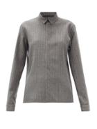 Matchesfashion.com Haider Ackermann - Pinstriped Wool Shirt - Womens - Grey