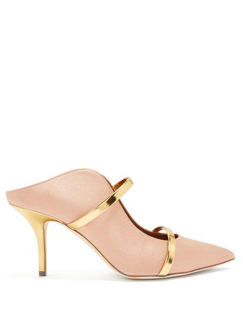 Matchesfashion.com Malone Souliers By Roy Luwolt - Maureen Satin Mules - Womens - Pink Gold