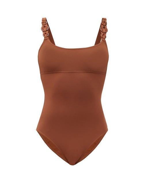 Matchesfashion.com Eres - Sahara Embellished-strap Swimsuit - Womens - Brown
