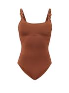 Matchesfashion.com Eres - Sahara Embellished-strap Swimsuit - Womens - Brown