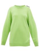 Matchesfashion.com Balenciaga - Logo-tab Cashmere Sweater - Womens - Green