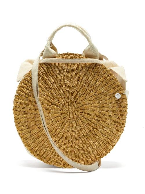 Matchesfashion.com Muu - Rosa Straw Basket Bag - Womens - Beige Multi