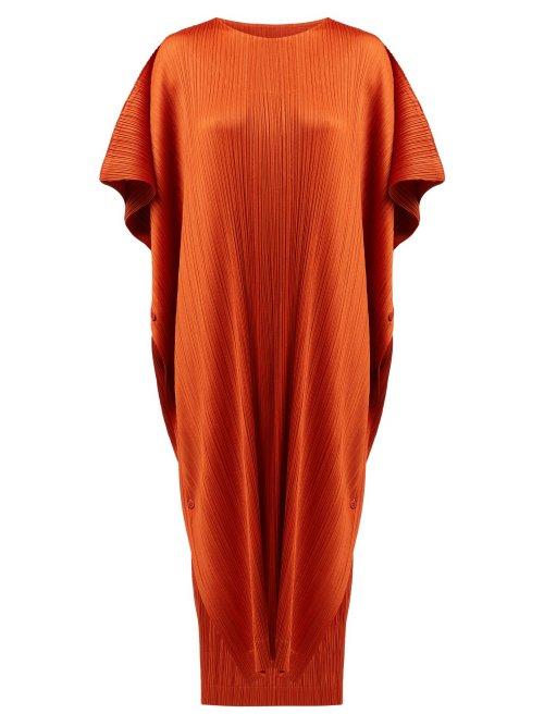 Matchesfashion.com Pleats Please Issey Miyake - Oversized Pliss Pleated Midi Dress - Womens - Brown