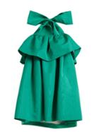 Matchesfashion.com Msgm - Detachable Bow Tiered Faille Dress - Womens - Green