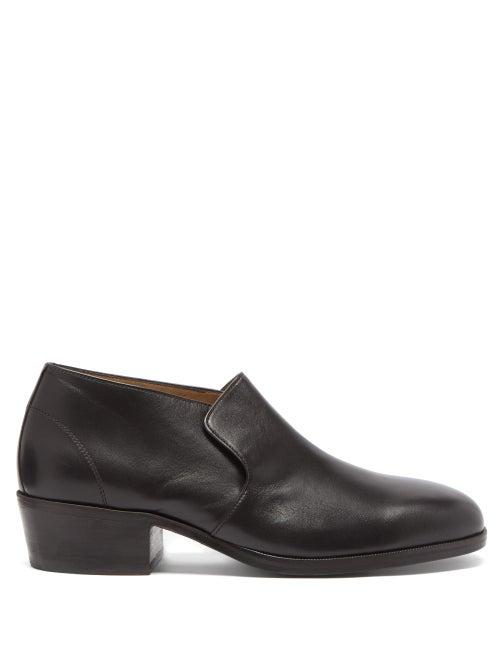 Matchesfashion.com Lemaire - Block Heel Leather Shoes - Mens - Dark Brown