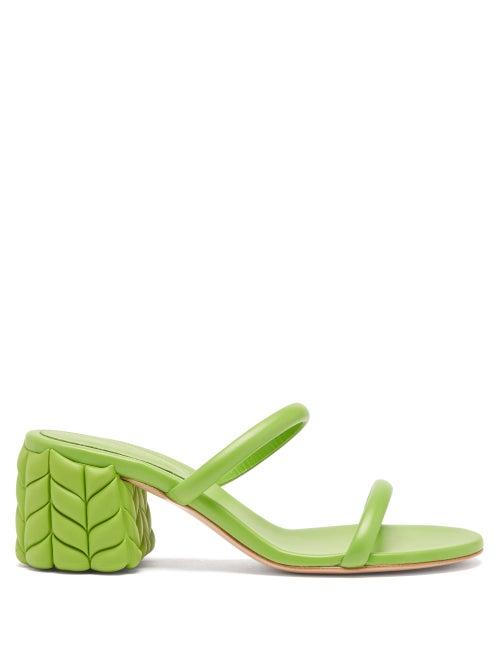 Gianvito Rossi - Florea 60 Braided-effect Leather Mules - Womens - Green